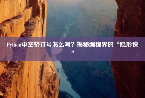 Python中空格符号怎么写？揭秘编程界的“隐形侠”