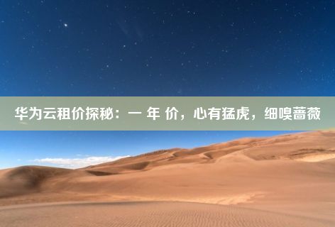 华为云租价探秘：一 年 价，心有猛虎，细嗅蔷薇