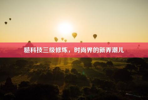 糙科技三级修炼，时尚界的新弄潮儿