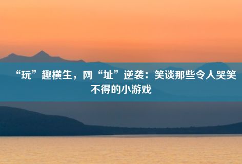 “玩”趣横生，网“址”逆袭：笑谈那些令人哭笑不得的小游戏