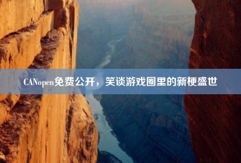 CANopen免费公开，笑谈游戏圈里的新梗盛世