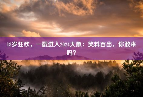 18岁狂欢，一戳进入2024大象：笑料百出，你敢来吗？