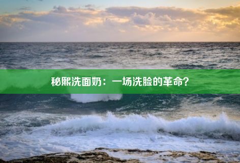 秘熙洗面奶：一场洗脸的革命？