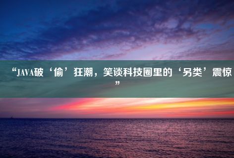 “JAVA破‘偷’狂潮，笑谈科技圈里的‘另类’震惊”