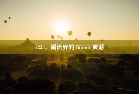 2233，潮流界的 Bilibili 波潮