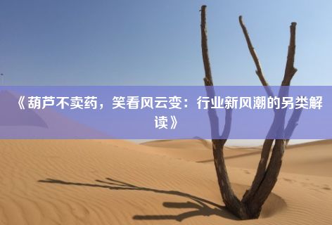 《葫芦不卖药，笑看风云变：行业新风潮的另类解读》